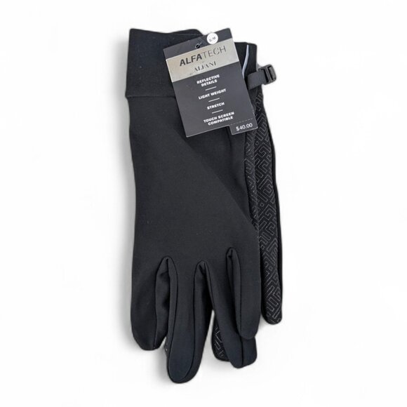 Alfani Men's Lightweight Gripper Running Gloves Reflective Stretch Touch Screen - Picture 1 of 3